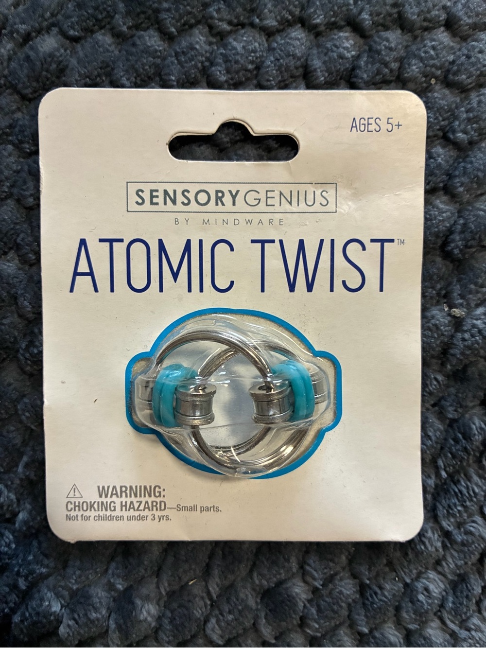 Sensory Genius Atomic Twist Fidget Toy - Silver with Teal